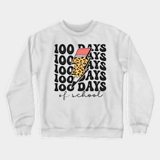 100 Days of School Happy Retro 100 Days of School Crewneck Sweatshirt